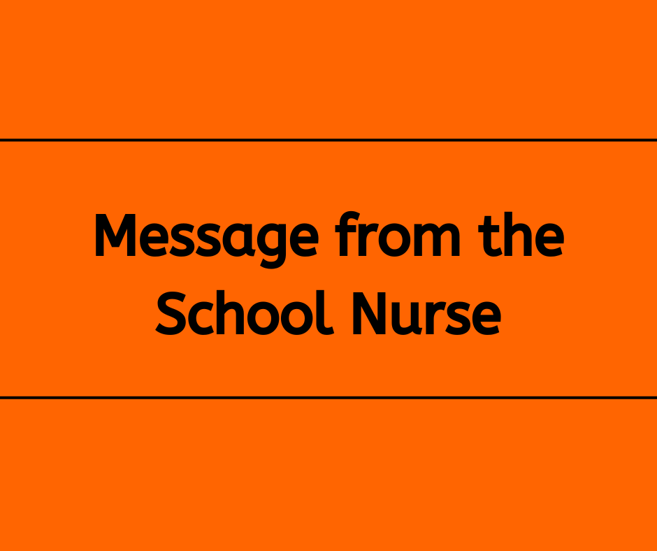 Message from the School Nurse