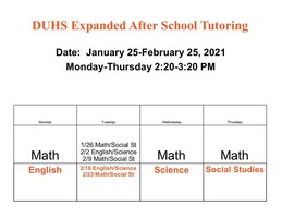 Expanded after school tutoring