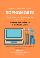 Sophomore Chromebook and Material Distribution Reminder