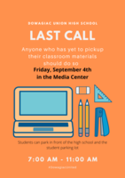 Last Call Reminder for Chromebooks and Material Distribution