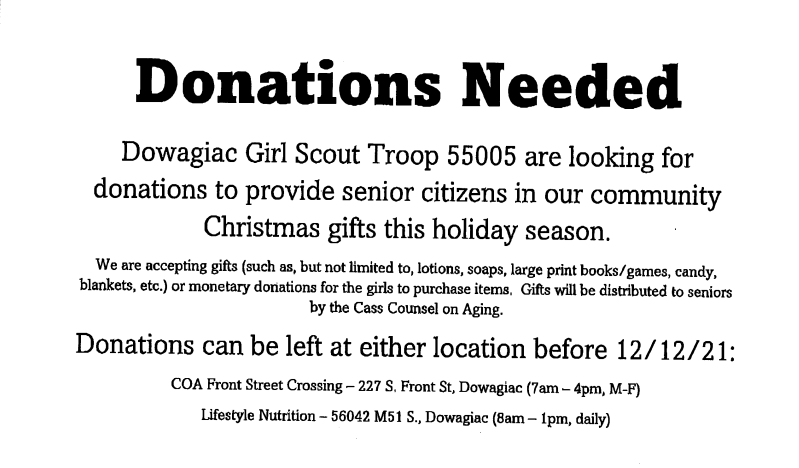 Donations for Girl Scouts